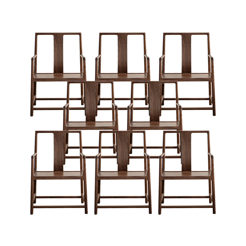 Traditionele stijl eetkamerstoel massief houten arm hoge rugstoel voor thuis