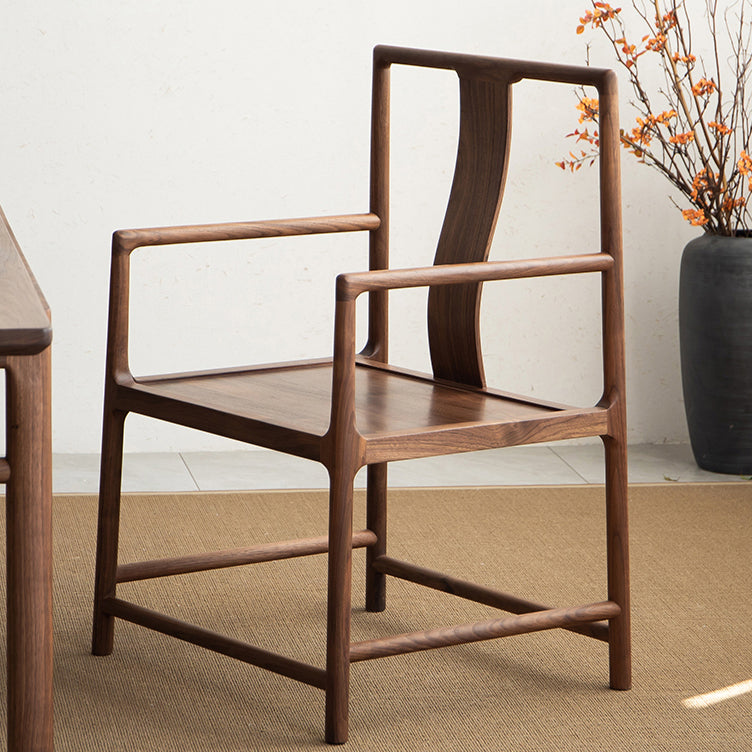 Traditionele stijl eetkamerstoel massief houten arm hoge rugstoel voor thuis