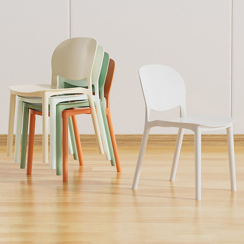 Nordic Stackable Backrest Chair with Acrylic Legs for Dining Room