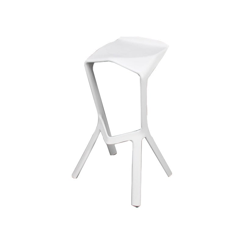 Backless Counter-height Stool Contemporary Plastic Bar & Counter Stool White 1 Piece Clearhalo 'Bar Furniture' 'Bar Stools' 'bar_stools' 'furn' 'furn_bar_stools' 'Furniture' 'Kitchen & Dining Furniture' 7537359