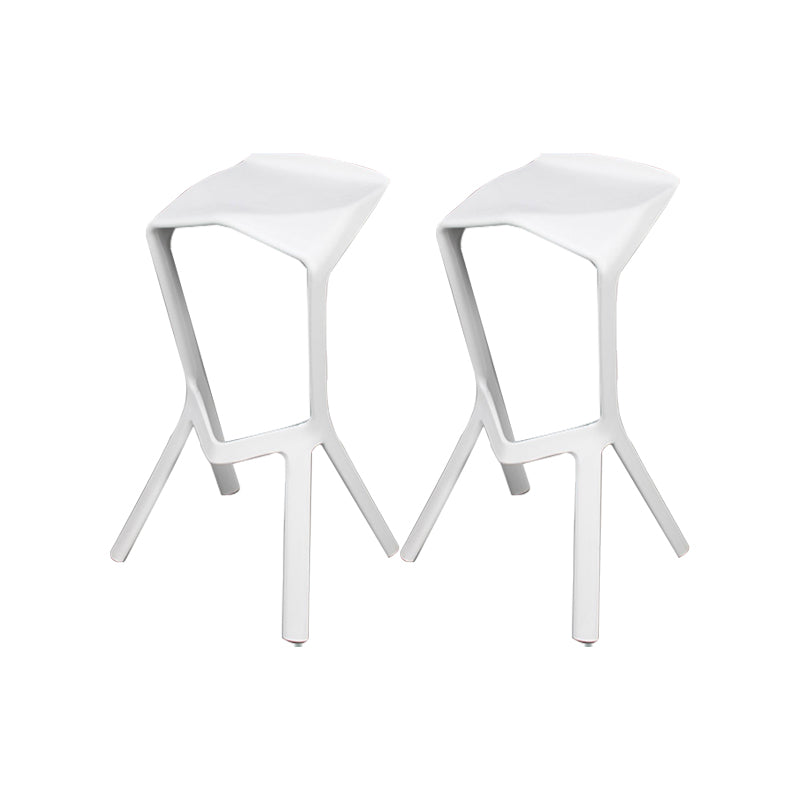 Backless Counter-height Stool Contemporary Plastic Bar & Counter Stool White 2 Piece Set Clearhalo 'Bar Furniture' 'Bar Stools' 'bar_stools' 'furn' 'furn_bar_stools' 'Furniture' 'Kitchen & Dining Furniture' 7537361