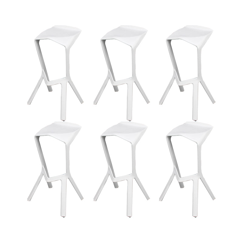 Backless Counter-height Stool Contemporary Plastic Bar & Counter Stool White 6 Piece Set Clearhalo 'Bar Furniture' 'Bar Stools' 'bar_stools' 'furn' 'furn_bar_stools' 'Furniture' 'Kitchen & Dining Furniture' 7537366