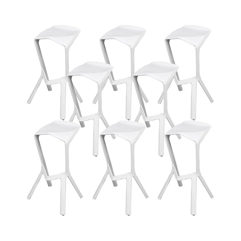 Backless Counter-height Stool Contemporary Plastic Bar & Counter Stool White 8 Piece Set Clearhalo 'Bar Furniture' 'Bar Stools' 'bar_stools' 'furn' 'furn_bar_stools' 'Furniture' 'Kitchen & Dining Furniture' 7537368