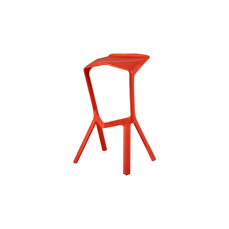 Backless Counter-height Stool Contemporary Plastic Bar & Counter Stool Red 1 Piece Clearhalo 'Bar Furniture' 'Bar Stools' 'bar_stools' 'furn' 'furn_bar_stools' 'Furniture' 'Kitchen & Dining Furniture' 7537374
