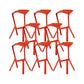 Backless Counter-height Stool Contemporary Plastic Bar & Counter Stool Red 8 Piece Set Clearhalo 'Bar Furniture' 'Bar Stools' 'bar_stools' 'furn' 'furn_bar_stools' 'Furniture' 'Kitchen & Dining Furniture' 7537378