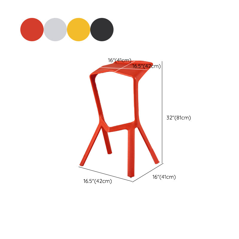 Backless Counter-height Stool Contemporary Plastic Bar & Counter Stool Clearhalo 'Bar Furniture' 'Bar Stools' 'bar_stools' 'furn' 'furn_bar_stools' 'Furniture' 'Kitchen & Dining Furniture' 7537379