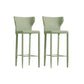 Contemporary Faux Leather 39-inch Bar Stools with Metal Base Green 2 Piece Set Clearhalo 'Bar Furniture' 'Bar Stools' 'bar_stools' 'furn' 'furn_bar_stools' 'Furniture' 'Kitchen & Dining Furniture' 7537486