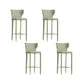 Contemporary Faux Leather 39-inch Bar Stools with Metal Base Green 4 Piece Set Clearhalo 'Bar Furniture' 'Bar Stools' 'bar_stools' 'furn' 'furn_bar_stools' 'Furniture' 'Kitchen & Dining Furniture' 7537488