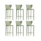 Contemporary Faux Leather 39-inch Bar Stools with Metal Base Green 6 Piece Set Clearhalo 'Bar Furniture' 'Bar Stools' 'bar_stools' 'furn' 'furn_bar_stools' 'Furniture' 'Kitchen & Dining Furniture' 7537491