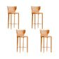 Contemporary Faux Leather 39-inch Bar Stools with Metal Base Orange 4 Piece Set Clearhalo 'Bar Furniture' 'Bar Stools' 'bar_stools' 'furn' 'furn_bar_stools' 'Furniture' 'Kitchen & Dining Furniture' 7537499