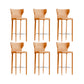 Contemporary Faux Leather 39-inch Bar Stools with Metal Base Orange 6 Piece Set Clearhalo 'Bar Furniture' 'Bar Stools' 'bar_stools' 'furn' 'furn_bar_stools' 'Furniture' 'Kitchen & Dining Furniture' 7537501