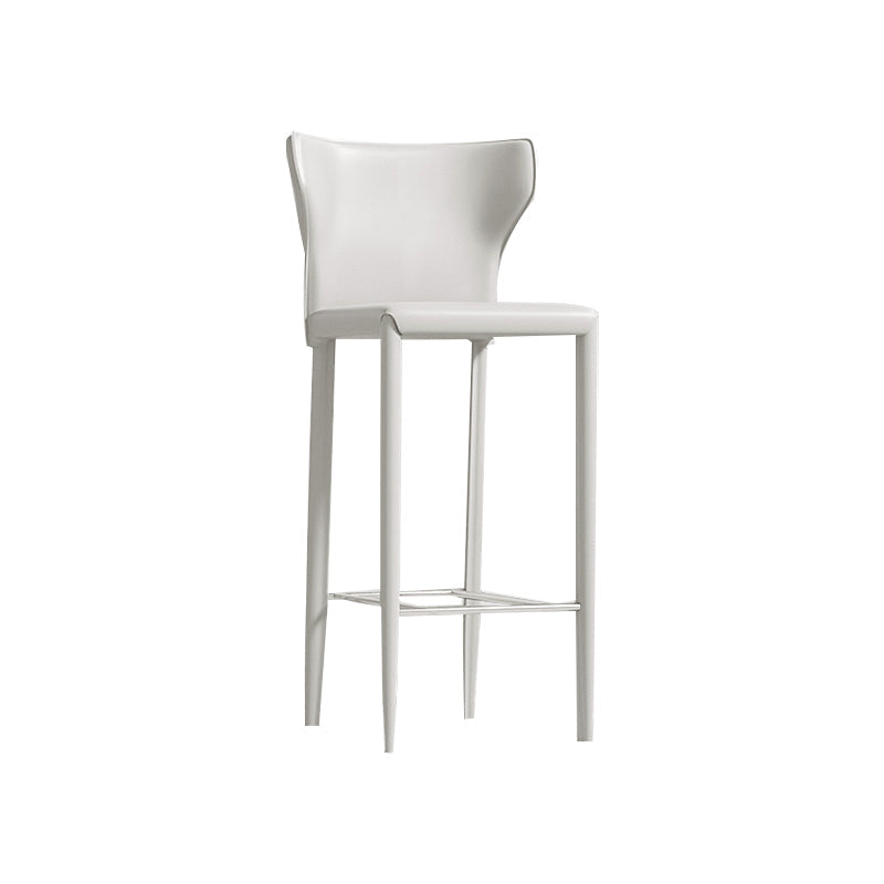 Contemporary Faux Leather 39-inch Bar Stools with Metal Base White 1 Piece Clearhalo 'Bar Furniture' 'Bar Stools' 'bar_stools' 'furn' 'furn_bar_stools' 'Furniture' 'Kitchen & Dining Furniture' 7537504