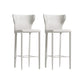 Contemporary Faux Leather 39-inch Bar Stools with Metal Base White 2 Piece Set Clearhalo 'Bar Furniture' 'Bar Stools' 'bar_stools' 'furn' 'furn_bar_stools' 'Furniture' 'Kitchen & Dining Furniture' 7537505