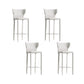 Contemporary Faux Leather 39-inch Bar Stools with Metal Base White 4 Piece Set Clearhalo 'Bar Furniture' 'Bar Stools' 'bar_stools' 'furn' 'furn_bar_stools' 'Furniture' 'Kitchen & Dining Furniture' 7537506