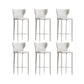 Contemporary Faux Leather 39-inch Bar Stools with Metal Base White 6 Piece Set Clearhalo 'Bar Furniture' 'Bar Stools' 'bar_stools' 'furn' 'furn_bar_stools' 'Furniture' 'Kitchen & Dining Furniture' 7537507