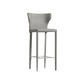 Contemporary Faux Leather 39-inch Bar Stools with Metal Base Grey 1 Piece Clearhalo 'Bar Furniture' 'Bar Stools' 'bar_stools' 'furn' 'furn_bar_stools' 'Furniture' 'Kitchen & Dining Furniture' 7537509