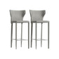 Contemporary Faux Leather 39-inch Bar Stools with Metal Base Grey 2 Piece Set Clearhalo 'Bar Furniture' 'Bar Stools' 'bar_stools' 'furn' 'furn_bar_stools' 'Furniture' 'Kitchen & Dining Furniture' 7537510