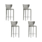 Contemporary Faux Leather 39-inch Bar Stools with Metal Base Grey 4 Piece Set Clearhalo 'Bar Furniture' 'Bar Stools' 'bar_stools' 'furn' 'furn_bar_stools' 'Furniture' 'Kitchen & Dining Furniture' 7537511