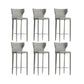 Contemporary Faux Leather 39-inch Bar Stools with Metal Base Grey 6 Piece Set Clearhalo 'Bar Furniture' 'Bar Stools' 'bar_stools' 'furn' 'furn_bar_stools' 'Furniture' 'Kitchen & Dining Furniture' 7537512