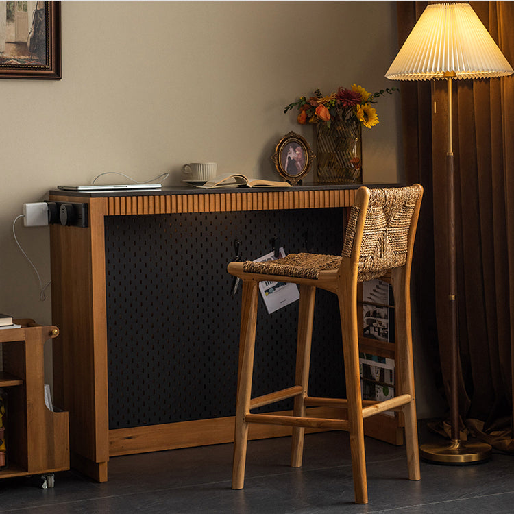 Solid Wood Counter Bar Stool Armless Counter Height Stools with Footrest Clearhalo 'Bar Furniture' 'Bar Stools' 'bar_stools' 'furn' 'furn_bar_stools' 'Furniture' 'Kitchen & Dining Furniture' 7537567