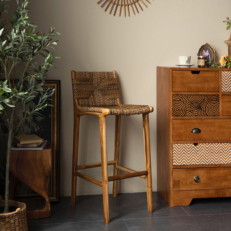 Solid Wood Counter Bar Stool Armless Counter Height Stools with Footrest Clearhalo 'Bar Furniture' 'Bar Stools' 'bar_stools' 'furn' 'furn_bar_stools' 'Furniture' 'Kitchen & Dining Furniture' 7537573