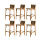 Solid Wood Counter Bar Stool Armless Counter Height Stools with Footrest Brown 6 Piece Set Clearhalo 'Bar Furniture' 'Bar Stools' 'bar_stools' 'furn' 'furn_bar_stools' 'Furniture' 'Kitchen & Dining Furniture' 7537574