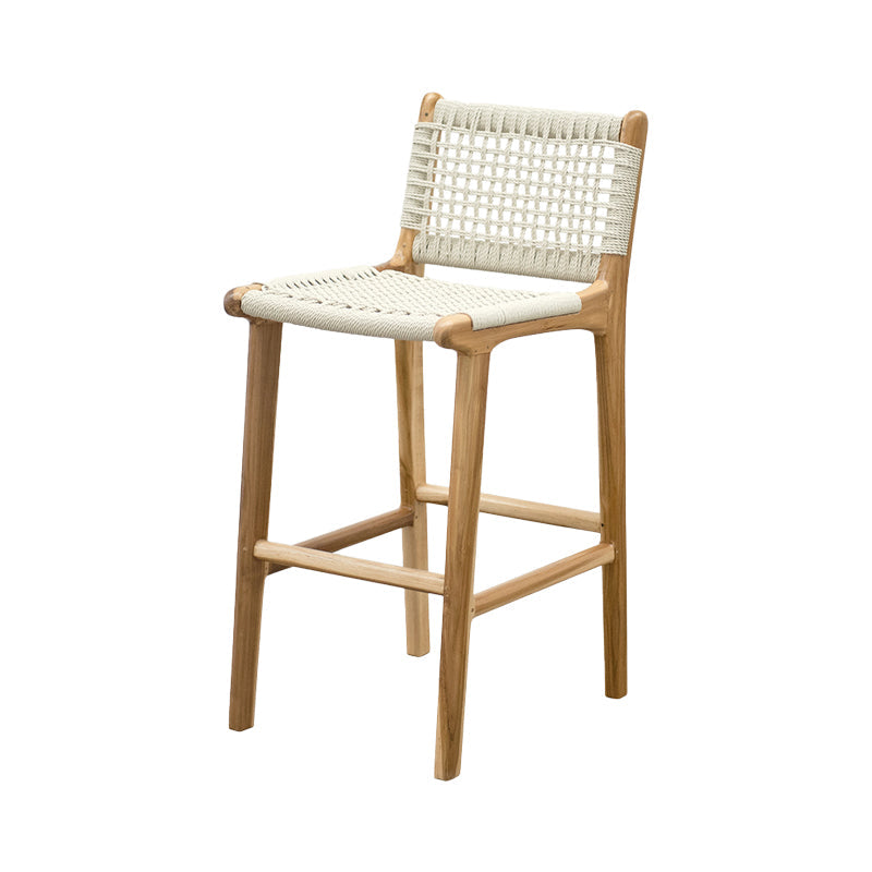 Solid Wood Counter Bar Stool Armless Counter Height Stools with Footrest Natural White 1 Piece Clearhalo 'Bar Furniture' 'Bar Stools' 'bar_stools' 'furn' 'furn_bar_stools' 'Furniture' 'Kitchen & Dining Furniture' 7537577