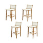 Solid Wood Counter Bar Stool Armless Counter Height Stools with Footrest Natural White 4 Piece Set Clearhalo 'Bar Furniture' 'Bar Stools' 'bar_stools' 'furn' 'furn_bar_stools' 'Furniture' 'Kitchen & Dining Furniture' 7537581