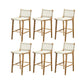 Solid Wood Counter Bar Stool Armless Counter Height Stools with Footrest Natural White 6 Piece Set Clearhalo 'Bar Furniture' 'Bar Stools' 'bar_stools' 'furn' 'furn_bar_stools' 'Furniture' 'Kitchen & Dining Furniture' 7537584