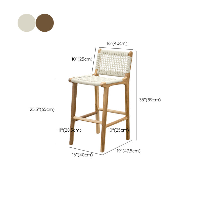 Solid Wood Counter Bar Stool Armless Counter Height Stools with Footrest Clearhalo 'Bar Furniture' 'Bar Stools' 'bar_stools' 'furn' 'furn_bar_stools' 'Furniture' 'Kitchen & Dining Furniture' 7537587
