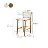Solid Wood Counter Bar Stool Armless Counter Height Stools with Footrest Clearhalo 'Bar Furniture' 'Bar Stools' 'bar_stools' 'furn' 'furn_bar_stools' 'Furniture' 'Kitchen & Dining Furniture' 7537587