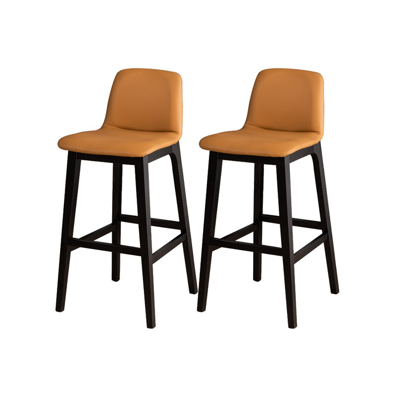 Contemporary Bar & Counter Stool Upholstered and Wood Bar Stools Brown 2 Piece Set Clearhalo 'Bar Furniture' 'Bar Stools' 'bar_stools' 'furn' 'furn_bar_stools' 'Furniture' 'Kitchen & Dining Furniture' 7537590