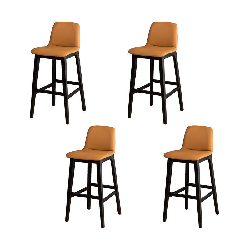 Contemporary Bar & Counter Stool Upholstered and Wood Bar Stools Brown 4 Piece Set Clearhalo 'Bar Furniture' 'Bar Stools' 'bar_stools' 'furn' 'furn_bar_stools' 'Furniture' 'Kitchen & Dining Furniture' 7537592