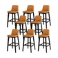 Contemporary Bar & Counter Stool Upholstered and Wood Bar Stools Brown 8 Piece Set Clearhalo 'Bar Furniture' 'Bar Stools' 'bar_stools' 'furn' 'furn_bar_stools' 'Furniture' 'Kitchen & Dining Furniture' 7537596