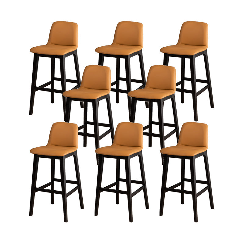 Contemporary Bar & Counter Stool Upholstered and Wood Bar Stools Brown 8 Piece Set Clearhalo 'Bar Furniture' 'Bar Stools' 'bar_stools' 'furn' 'furn_bar_stools' 'Furniture' 'Kitchen & Dining Furniture' 7537596