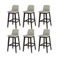 Contemporary Bar & Counter Stool Upholstered and Wood Bar Stools Beige 6 Piece Set Clearhalo 'Bar Furniture' 'Bar Stools' 'bar_stools' 'furn' 'furn_bar_stools' 'Furniture' 'Kitchen & Dining Furniture' 7537605