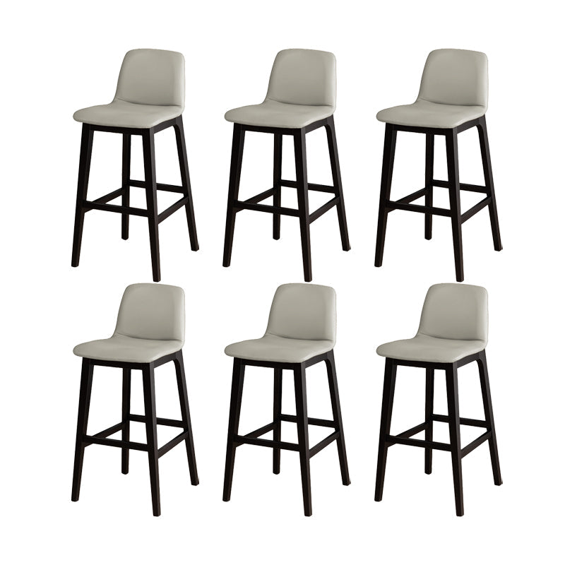 Contemporary Bar & Counter Stool Upholstered and Wood Bar Stools Beige 6 Piece Set Clearhalo 'Bar Furniture' 'Bar Stools' 'bar_stools' 'furn' 'furn_bar_stools' 'Furniture' 'Kitchen & Dining Furniture' 7537605