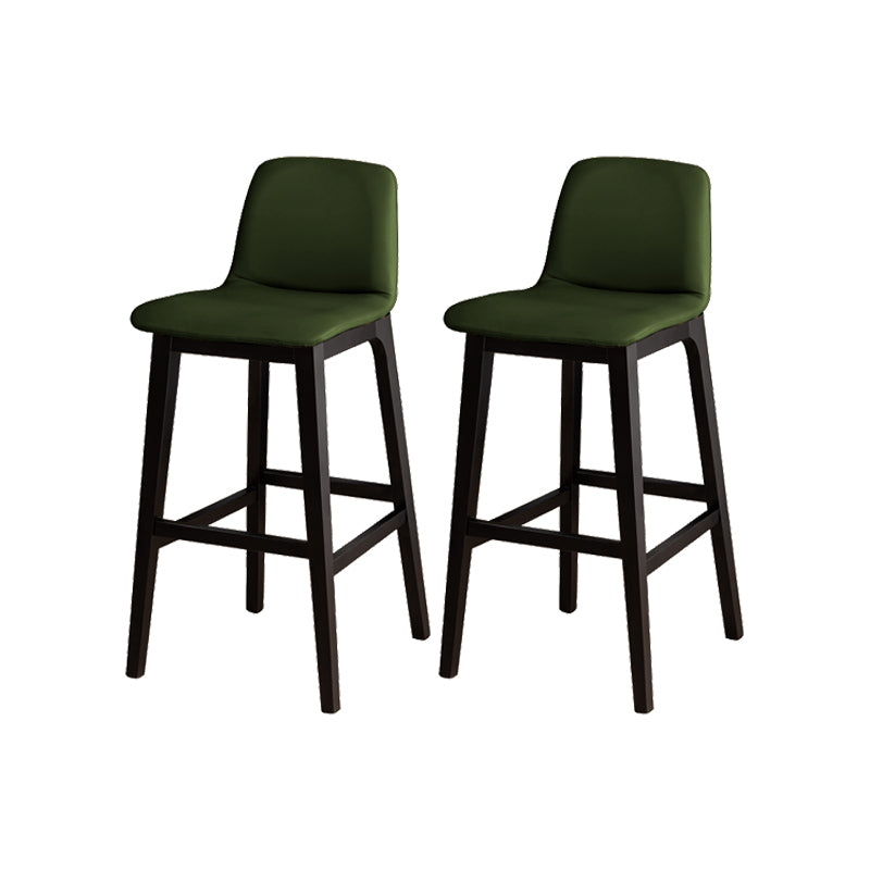 Contemporary Bar & Counter Stool Upholstered and Wood Bar Stools Green 2 Piece Set Clearhalo 'Bar Furniture' 'Bar Stools' 'bar_stools' 'furn' 'furn_bar_stools' 'Furniture' 'Kitchen & Dining Furniture' 7537609