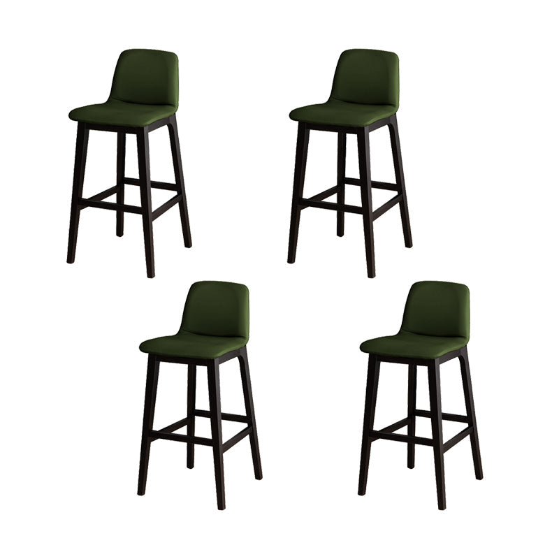 Contemporary Bar & Counter Stool Upholstered and Wood Bar Stools Green 4 Piece Set Clearhalo 'Bar Furniture' 'Bar Stools' 'bar_stools' 'furn' 'furn_bar_stools' 'Furniture' 'Kitchen & Dining Furniture' 7537610