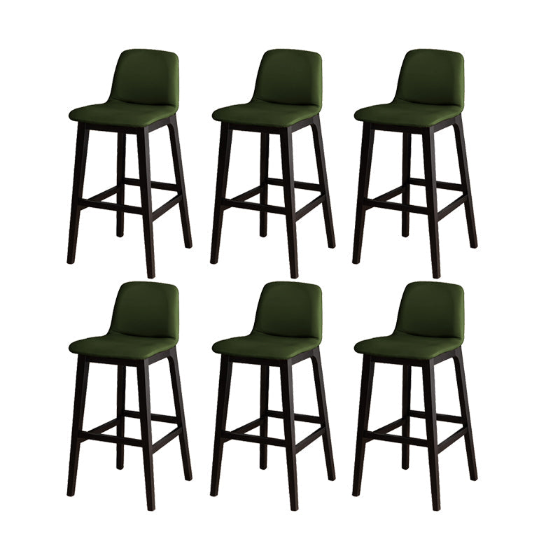 Contemporary Bar & Counter Stool Upholstered and Wood Bar Stools Green 6 Piece Set Clearhalo 'Bar Furniture' 'Bar Stools' 'bar_stools' 'furn' 'furn_bar_stools' 'Furniture' 'Kitchen & Dining Furniture' 7537611