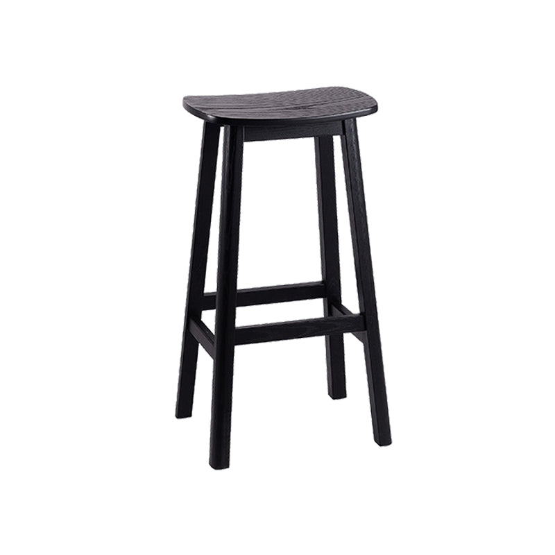 Industrial Style Bar-height Ash Solid Wood Backless Bar Stool