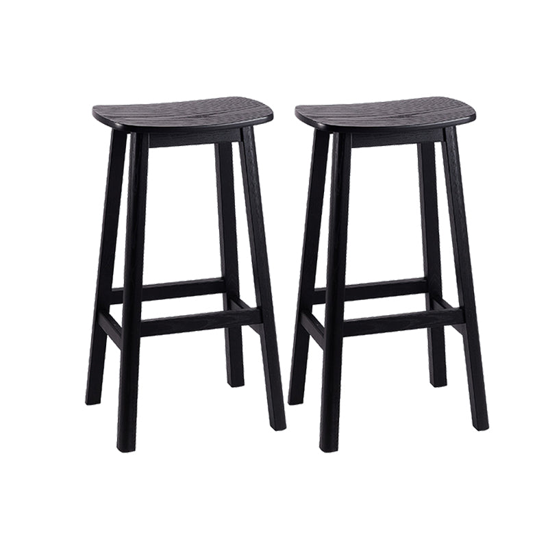 Industrial Style Bar-height Ash Solid Wood Backless Bar Stool
