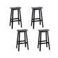 Industrial Style Bar-height Ash Solid Wood Backless Bar Stool