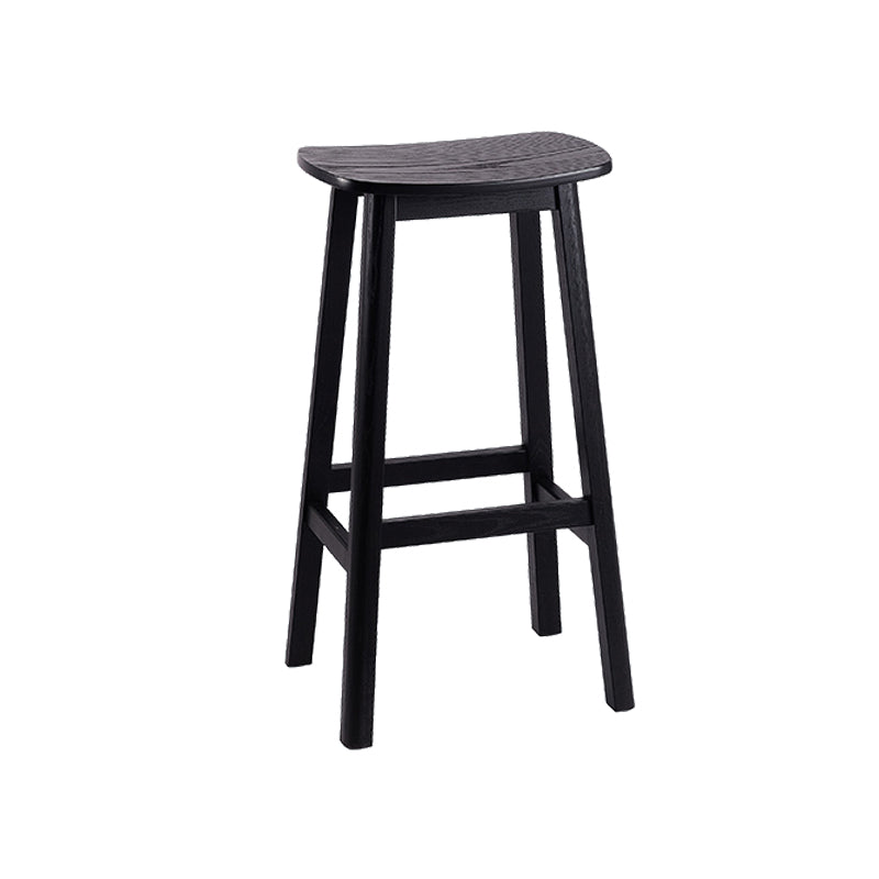 Industrial Style Bar-height Ash Solid Wood Backless Bar Stool