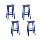 Industrial Style Bar-height Ash Solid Wood Backless Bar Stool