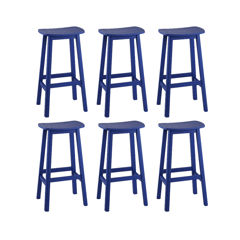Industrial Style Bar-height Ash Solid Wood Backless Bar Stool
