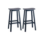 Industrial Style Bar-height Ash Solid Wood Backless Bar Stool