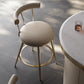 Glam Style Low Back Round Upholstered Bar Stool with Metal Legs Clearhalo 'Bar Furniture' 'Bar Stools' 'bar_stools' 'furn' 'furn_bar_stools' 'Furniture' 'Kitchen & Dining Furniture' 7537764