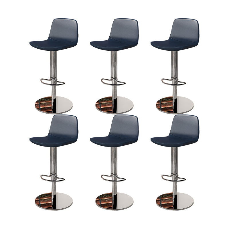 Contemporary Adjustable Height Swivel Armless Bar Stool with Footrest