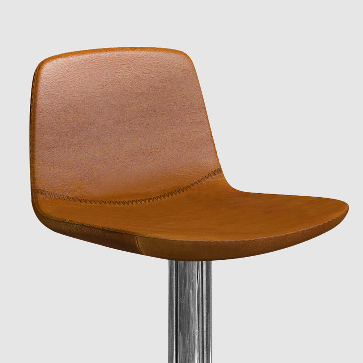 Contemporary Adjustable Height Swivel Armless Bar Stool with Footrest